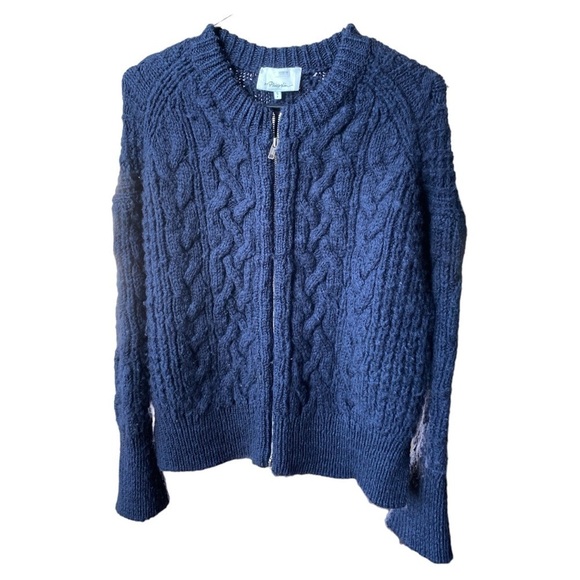 Phillip Lim Women's Black Chunky Knit Zip Up Cardigan Size S - Picture 2 of 9